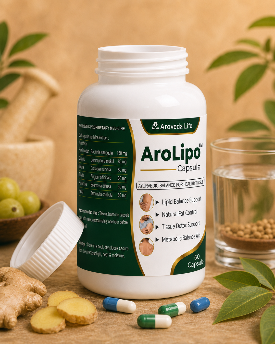 AroLipo™ Capsule | Ayurvedic Lipid Balance & Metabolic Support | 60 Capsules