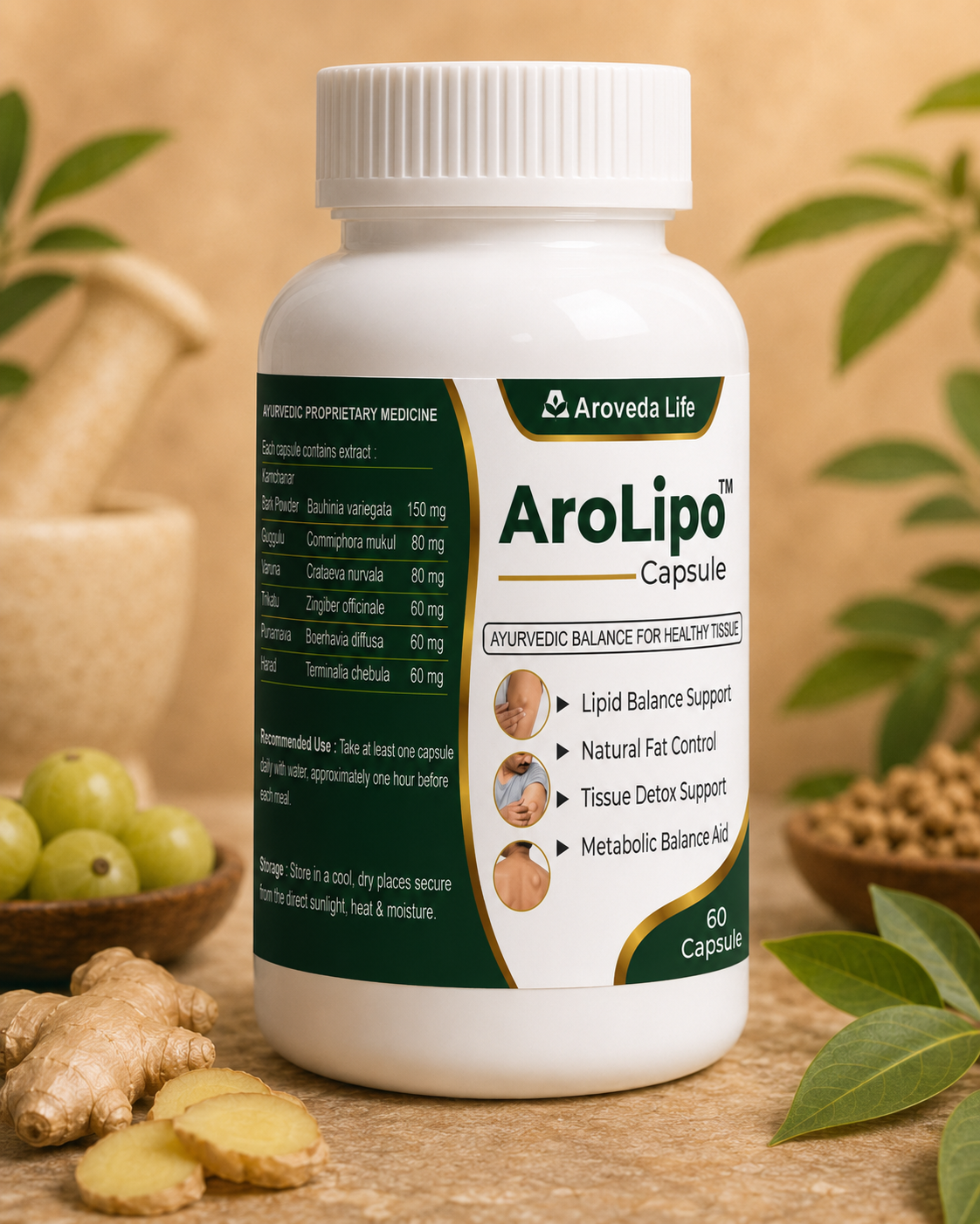 AroLipo™ Capsule | Ayurvedic Lipid Balance & Metabolic Support | 60 Capsules