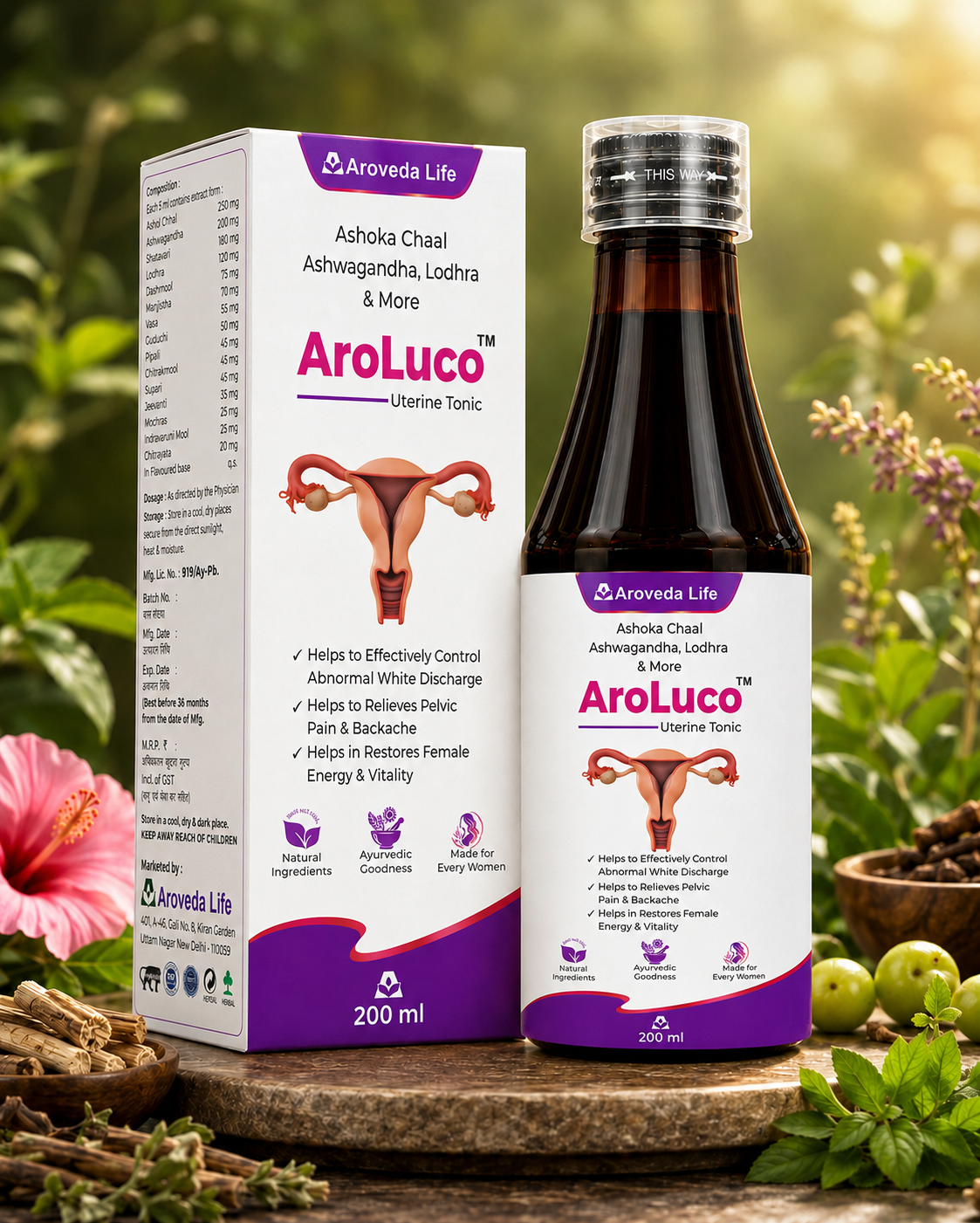 AroLuco Syrup Women's Wellness Hormonal Health Support 200ml