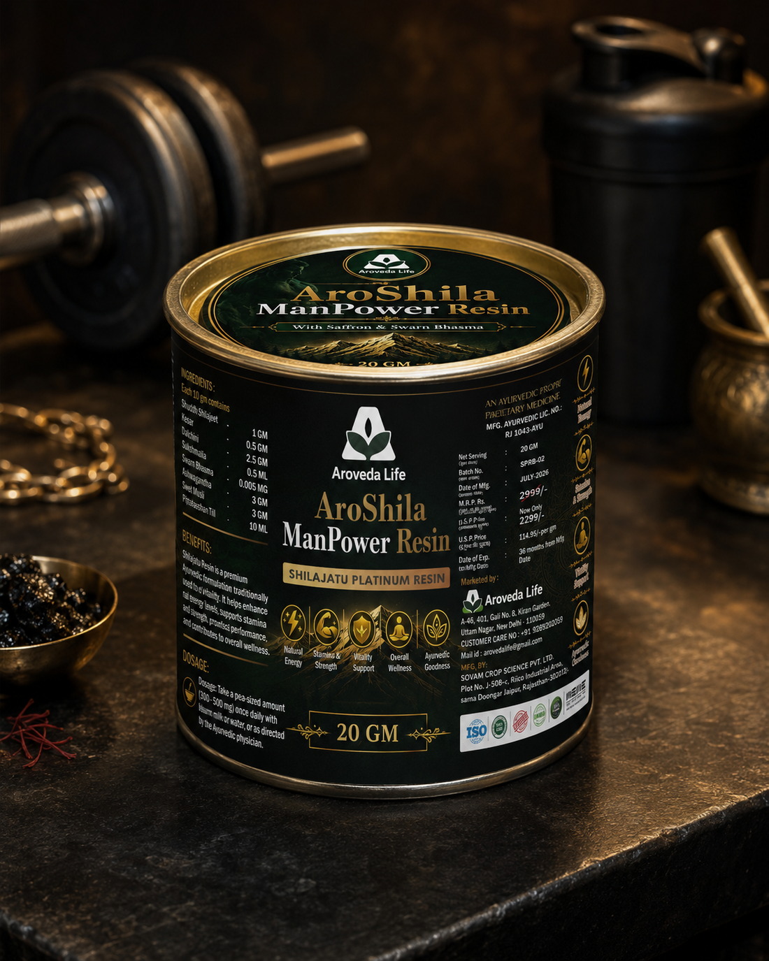 AroShila ManPower™ Resin – Men’s Wellness | 20gm