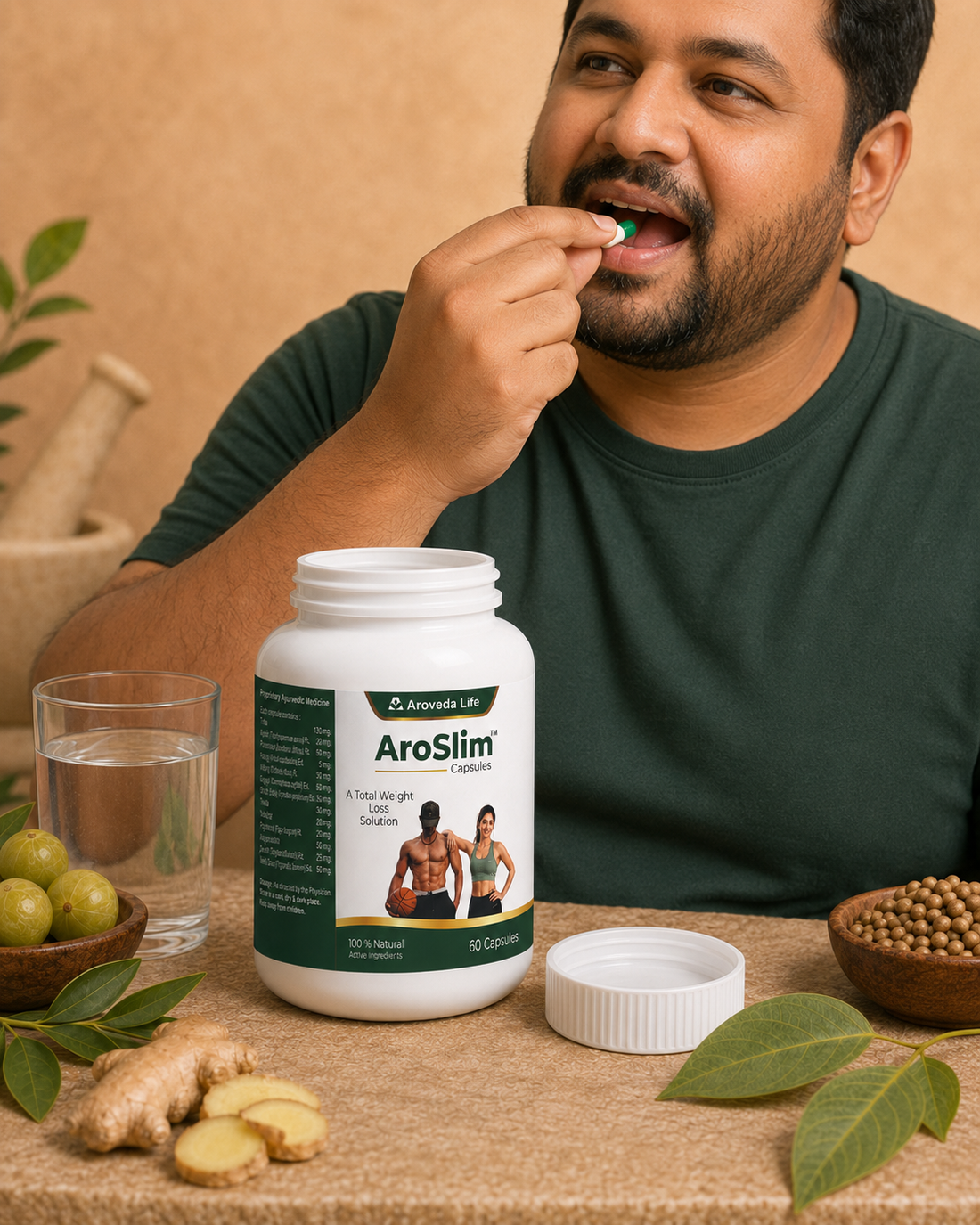 AroSlim™ Weight Loss Capsules | Ayurvedic Formula | 60 Capsules